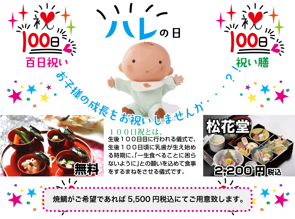 祝 100日祝の祝膳